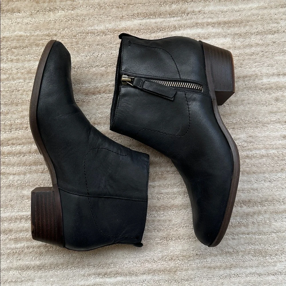 EUC Lucky Brand Blandre Ankle Boots Booties Leather Black Size 8.5